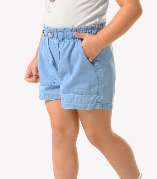 Shorts Infantil Feminino Jeans Trick Nick Azul