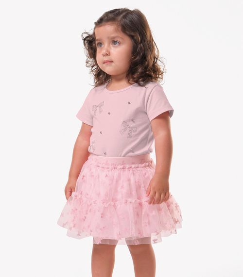 Conjunto Menina Blusa Com Saia Trick Nick Rosa