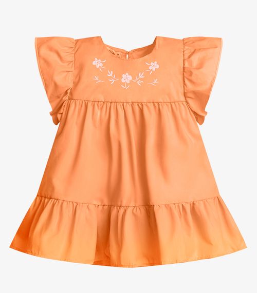 Vestido Infantil Menina Tricoline Trick Nick Laranja