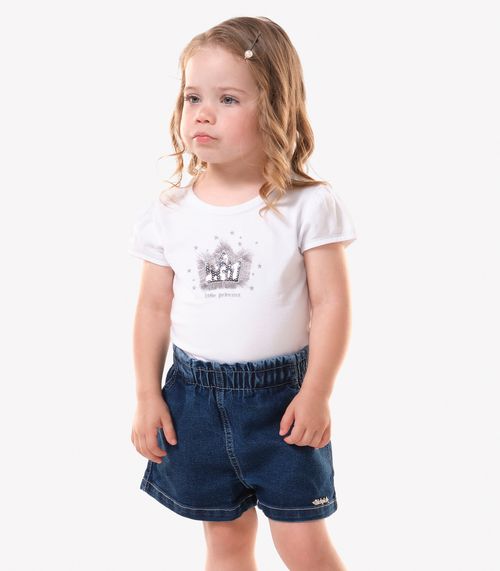 Conjunto Infantil Blusa Com Shorts Trick Nick Branco