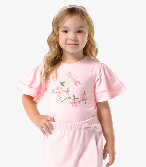 Blusa Infantil Cotton Com EstampaTrick Nick Rosa