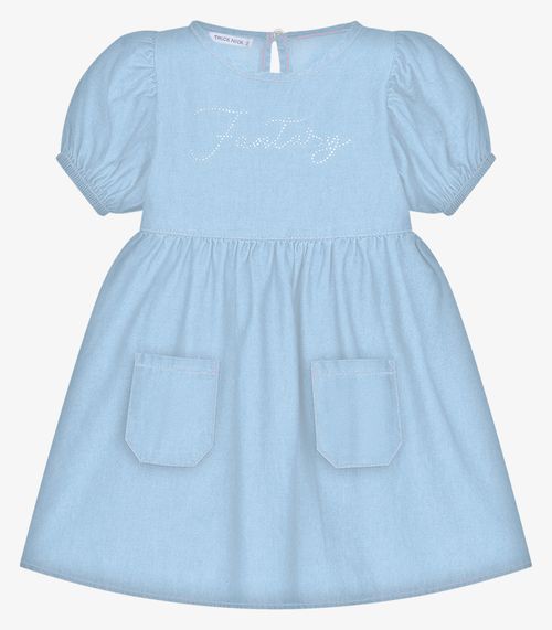 Vestido Infantil Jeans Trick Nick Azul