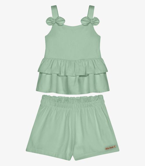 Conjunto Infantil Bata Com Shorts Trick Nick Verde