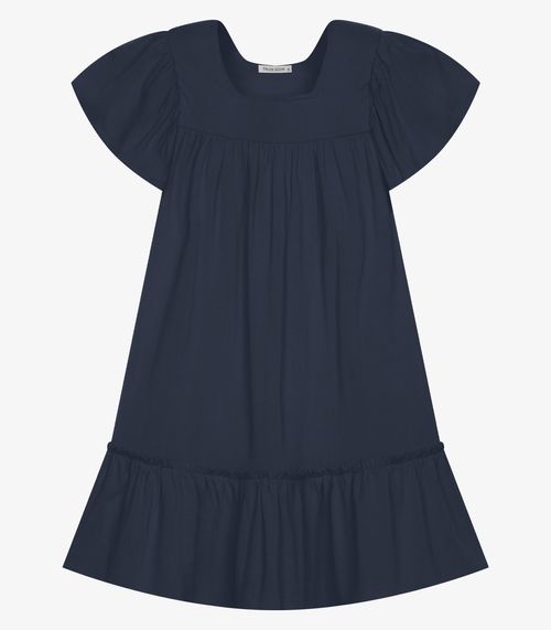 Vestido Infantil Viscose Liso Trick Nick Azul