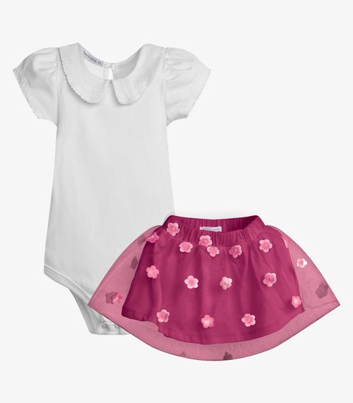 Conjunto Feminino Body Com Saia Trick Nick Branco