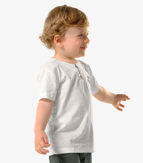 Conjunto Infantil Camisa Com Bermuda Trick Nick Bege