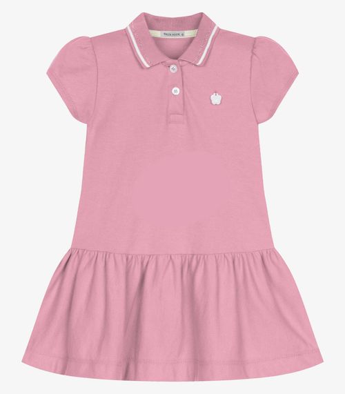 Vestido Infantil Menina Polo Piquet Trick Nick Rosa
