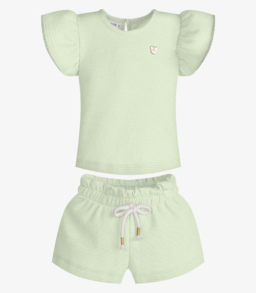 Conjunto Menina Blusa Com Shorts Trick Nick Verde