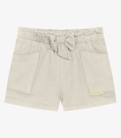 Shorts Infantil Feminino Moletinho Trick Nick Bege
