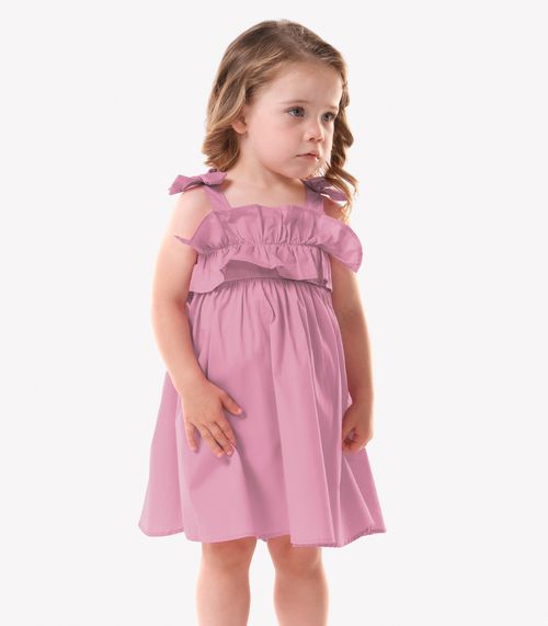 Vestido Infantil Menina Tricoline Trick Nick Rosa