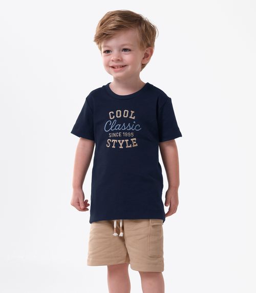Conjunto Camiseta Com Bermuda Trick Nick Azul