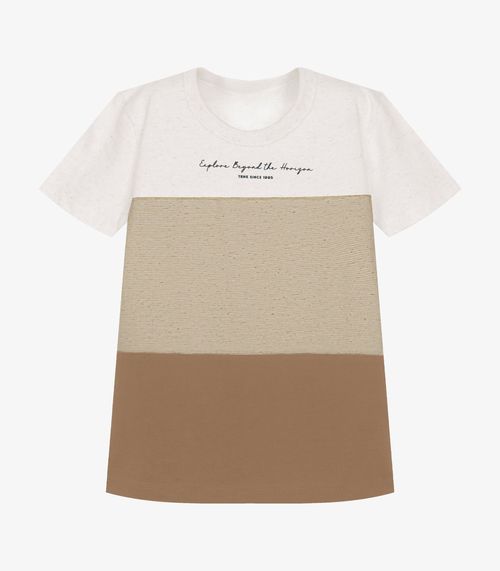 Camiseta Infantil Menino Meia Malha Trick Nick Marrom