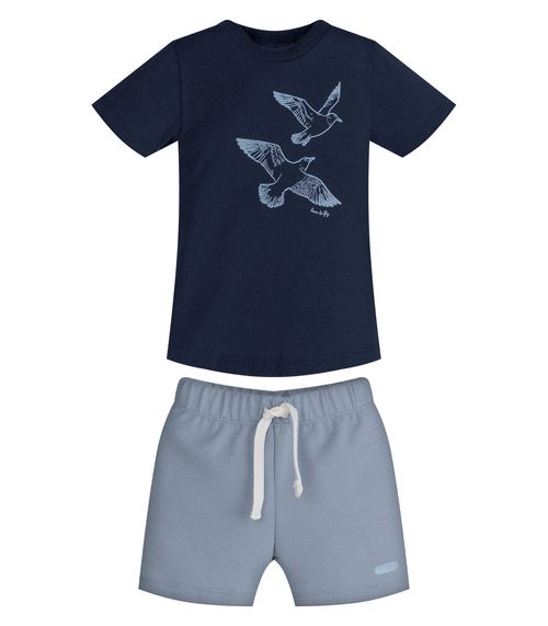 Conjunto Infantil Camiseta Com Bermuda Trick Nick Azul