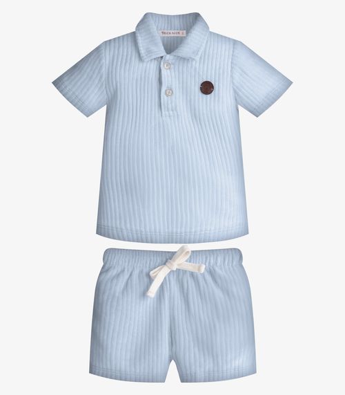 Conjunto Infantil Polo Com Bermuda Trick Nick Azul