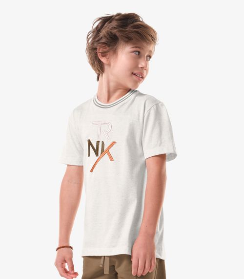 Conjunto Infantil Camiseta Com Bermuda Trick Nick Bege