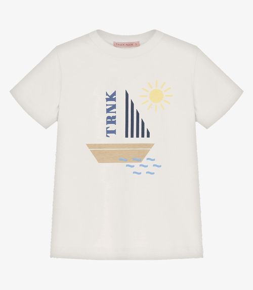 Conjunto Infantil  Camiseta Com Bermuda Trick Nick Bege