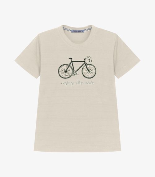 Camiseta Infantil Meia Malha Estampa Trick Nick Bege