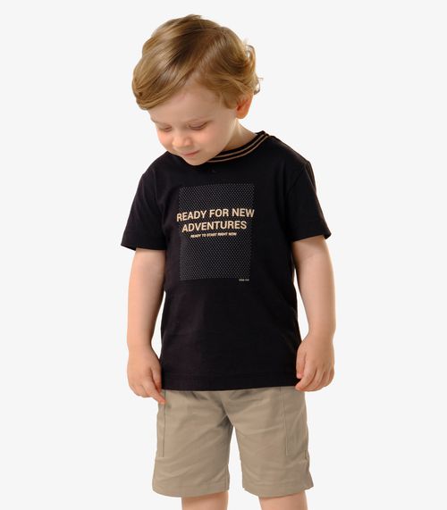 Conjunto Infantil Camiseta Com Bermuda Trick Nick Preto
