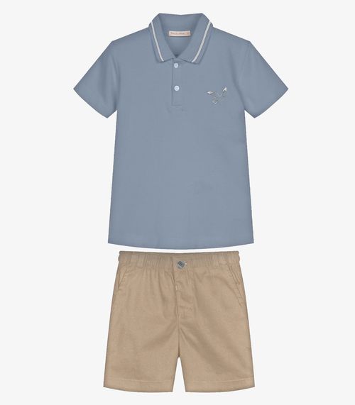 Conjunto Infantil Polo Com Bermuda Trick Nick Azul