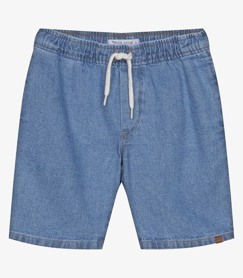 Bermuda Infantil Jeans Com Elastico Trick Nick Azul
