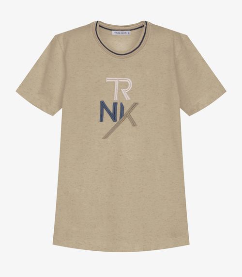 Conjunto Infantil Camiseta Com Bermuda Trick Nick Bege