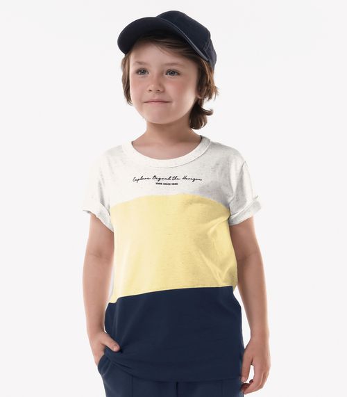 Camiseta Infantil Menino  Meia Malha Trick Nick Azul