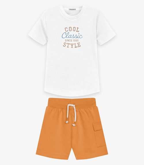 Conjunto Camiseta Com Bermuda Trick Nick Branco