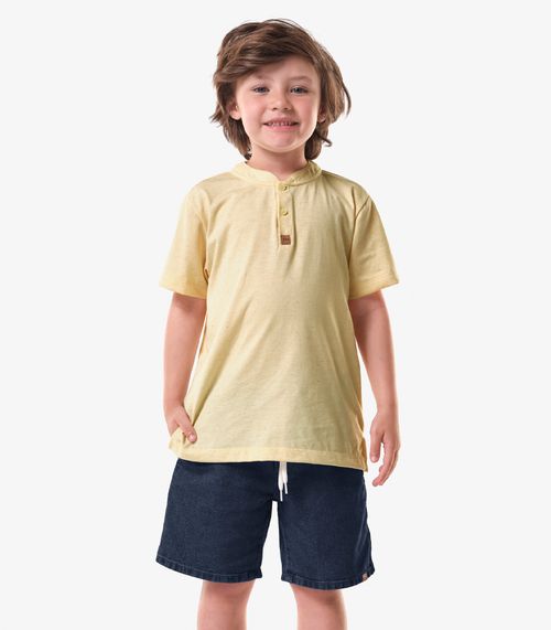 Bermuda Infantil Jeans Com Elastico Trick Nick Azul