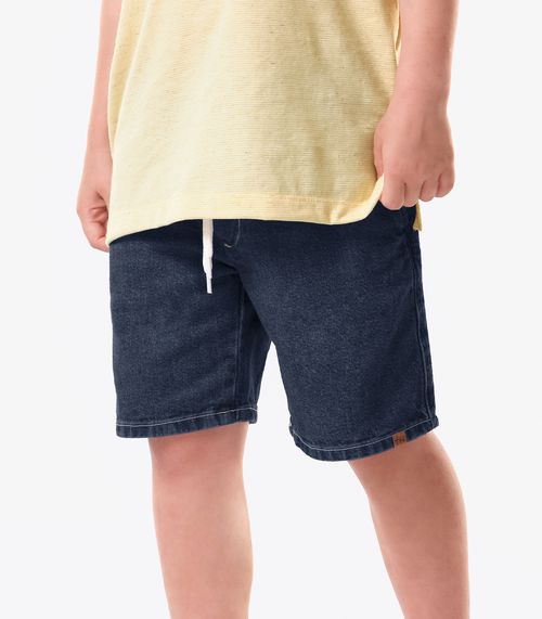Bermuda Infantil Jeans Com Elastico Trick Nick Azul