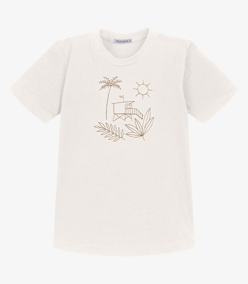 Conjunto Infantil Camiseta Com Bermuda Trick Nick Bege