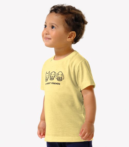 Conjunto Infantil Camiseta Com Bermuda Trick Nick Amarelo