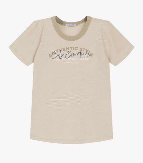 Conjunto Infantil Camiseta Com Bermuda Trick Nick Bege