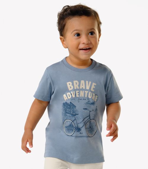 Conjunto Infantil Camiseta Com Bermuda Trick Nick Azul
