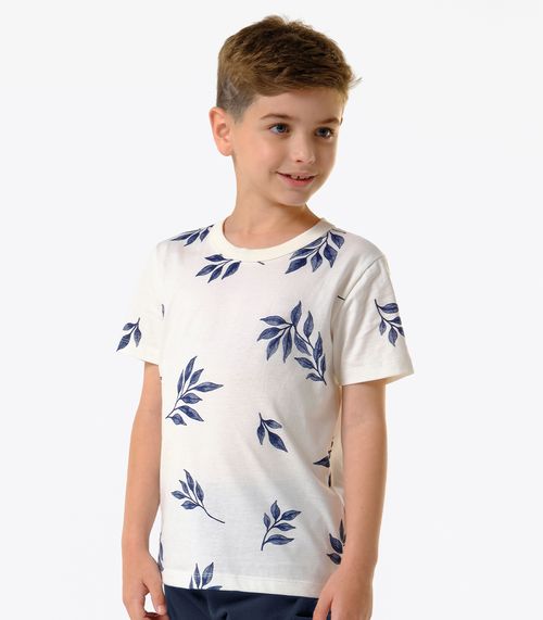 Conjunto Infantil Camiseta Com Bermuda Trick Nick Bege