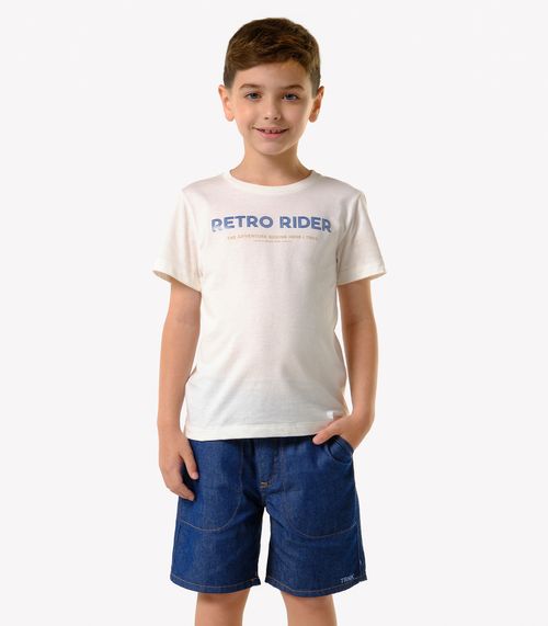 Conjunto Infantil Camiseta Com Bermuda Trick Nick Bege