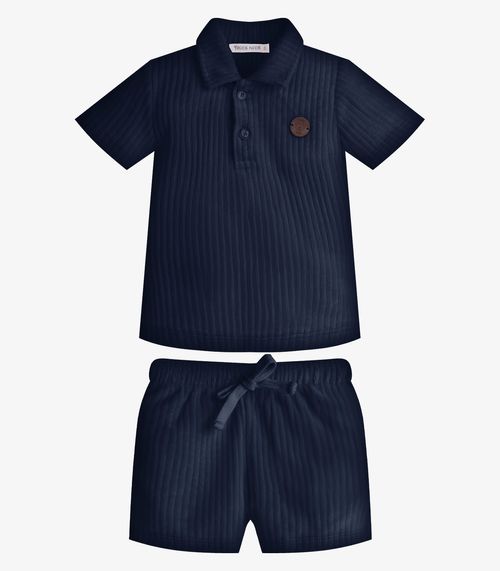 Conjunto Infantil Polo Com Bermuda Trick Nick Azul