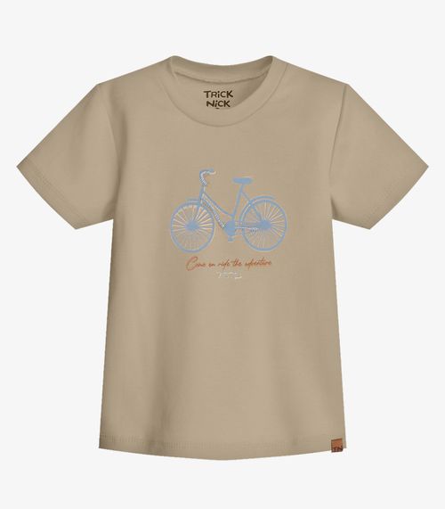Conjunto  Infantil Camiseta Com Bermuda Trick Nick Bege