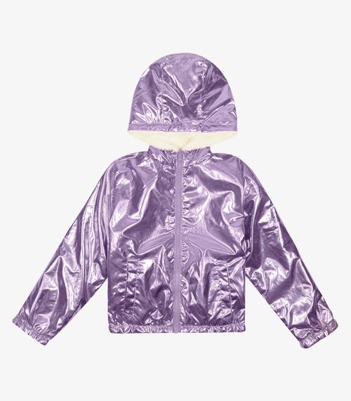 Jaqueta Infantil Puffer Metalizada Trick Nick Roxo