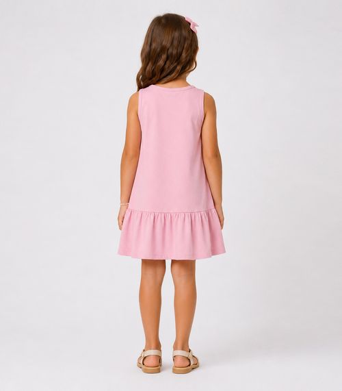 Vestido Infantil Feminino Em Meia Malha Trick Nick Rosa