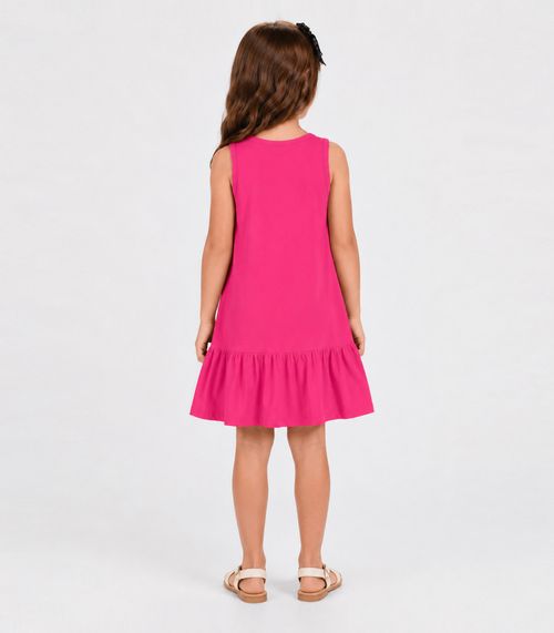 Vestido Infantil Feminino Em Meia Malha Trick Nick Rosa