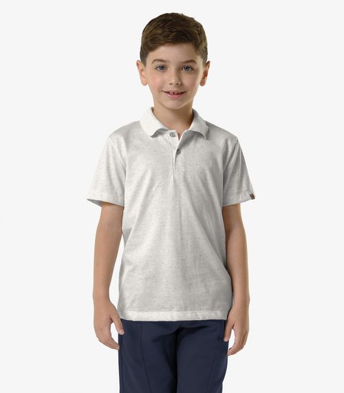Polo Infantil Masculino Meia Malha Trick Nick Bege