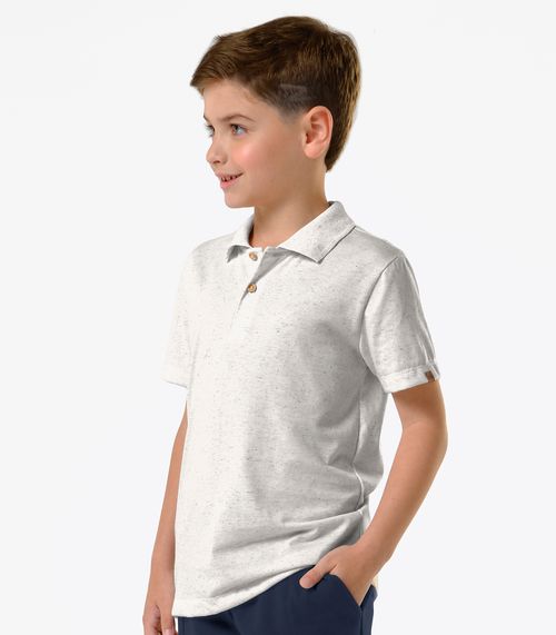 Polo Infantil Masculino Meia Malha Trick Nick Bege