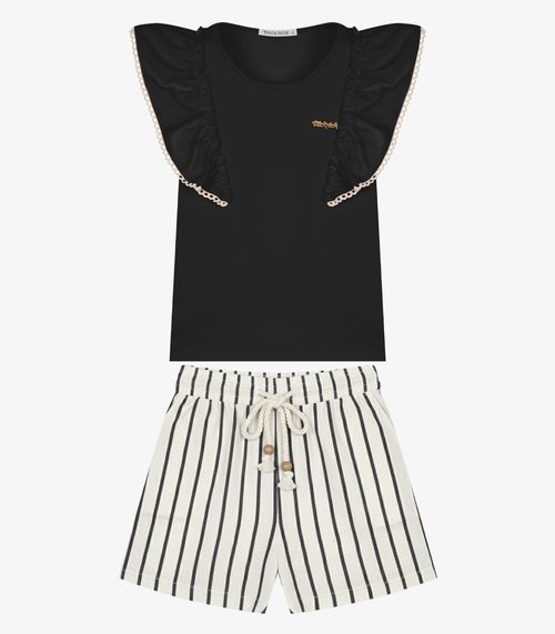 Conjunto Infantil Regata Com Shorts Trick Nick Preto