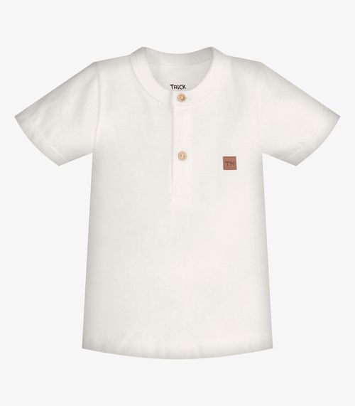 Conjunto Infantil Camiseta Com Bermuda Trick Nick Bege