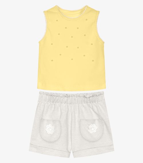 Conjunto Infantil Regata Com Shorts Trick Nick Amarelo