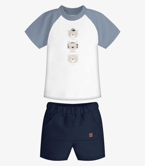 Conjunto Infantil Camiseta Com Bermuda Trick Nick Azul