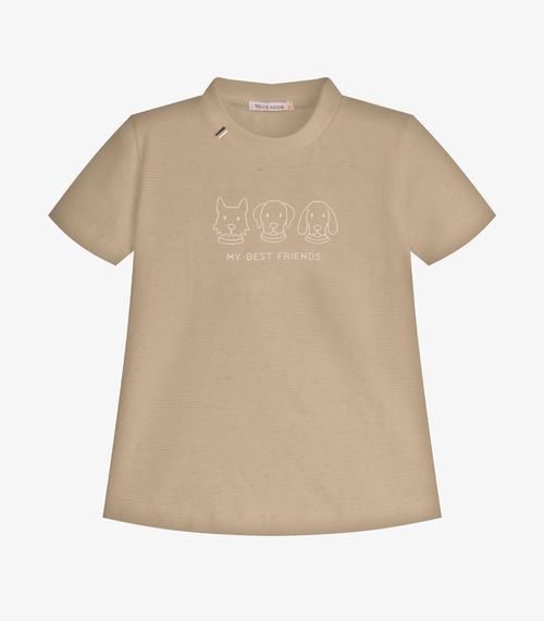 Conjunto Infantil Camiseta Com Bermuda Trick Nick Bege
