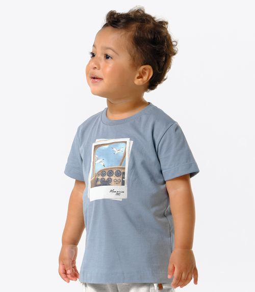 Conjunto Infantil Camiseta Com Bermuda Trick Nick Azul