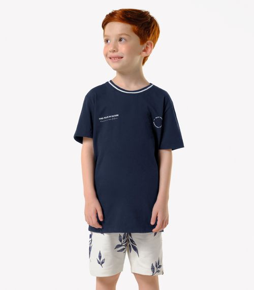 Conjunto Infantil Camiseta Com Bermuda Trick Nick Azul