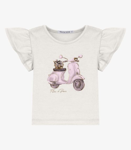 Conjunto Menina Blusa Com Shorts Trick Nick Bege